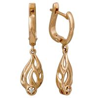 Серьги с драг. камн. красное золото 30102425