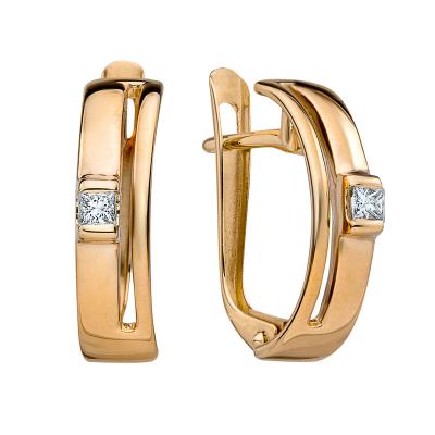 Серьги с драг. камн. красное золото 30103419
