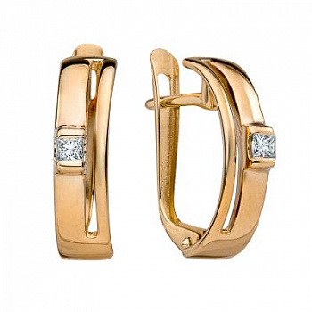 Серьги с драг. камн. красное золото 30103419